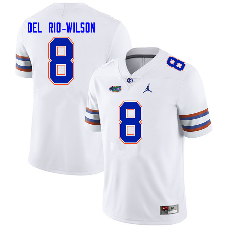 Men #8 Carlos Del Rio-Wilson Florida Gators College Football Jerseys Sale-White - Click Image to Close